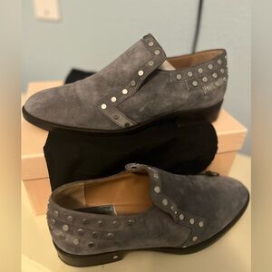 Laurence Dacade studded grey suede loafers. Size 37.5